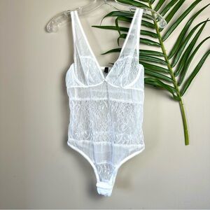 Blush White Lace Teddy Lingerie Large